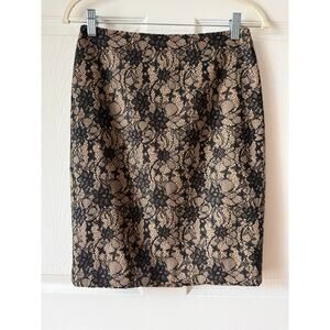 Talbots Black Lace Pencil Skirt NWT Petite Size 2P Cocktail Office Capsule